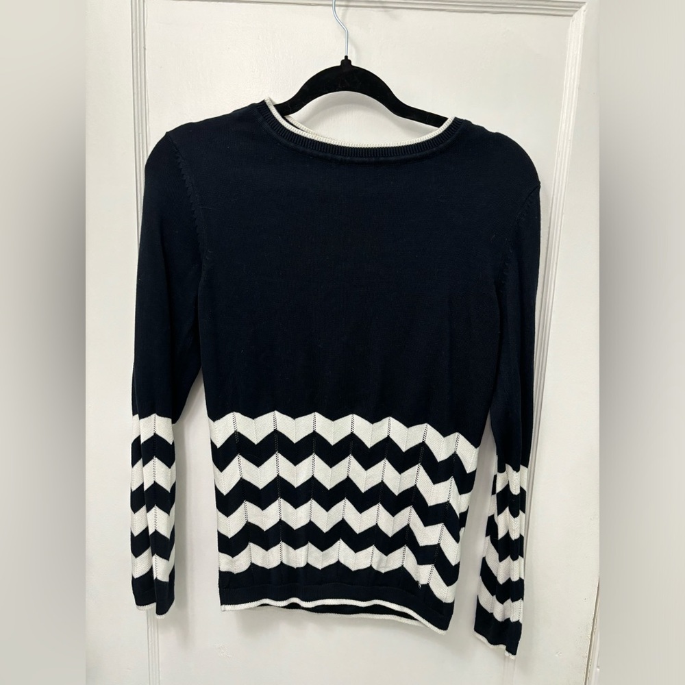 Allen Solly Black and White Chevron Sweater